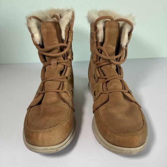 SOREL Explorer Joan Quarry Waterproof Leather/Suede Lace Up Boot Women’s 6.5 - Picture 2 of 7